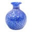 Vaso Azul com Folha de Prata - Vidro Murano Original OMG