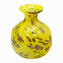 مزهرية صفراء مع أفينتورينا - زجاج مورانو الأصلي OMG