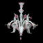 Venezianischer Kronleuchter Gemma Rose und Weiß – Classique – Original Murano-Glas