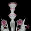 威尼斯枝形吊燈傑瑪玫瑰色和白色 - 經典 - 原始穆拉諾玻璃