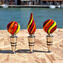 Flaschenverschluss flach – Cannes warme Farbe – Tropfenform aus Muranoglas