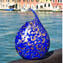 مزهرية زرقاء مع أفينتورينا - زجاج مورانو الأصلي OMG