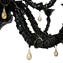 Exklusiver venezianischer Kronleuchter Rezzonico Gothic – Black King – Details in Gold 24 Karat – Original Murano-Glas OMG