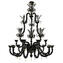 Lustre Veneziano Exclusivo Rezzonico Gótico - Black King - Detalhes em Ouro 24kt - Vidro Murano Original OMG