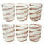 Set of 6 glasses Helix - White Tumblers  - Original Murano Glass OMG