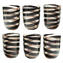 Set of 6 glasses Helix - Black Tumblers  - Original Murano Glass OMG
