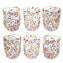 Set di 6 Bicchieri - Multicolor- Puntinismo - Vetro di Murano originale
