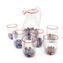 Set of 6 Drinking glasses - Millefiori and red edge - Original Murano Glass OMG