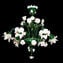 Lampadario Veneziano - Rosetto Bianco Verde - Vetro di Murano originale