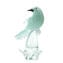 Türkisfarbener Vogel mit Gold - Glas-Skulptur - Original Murano-Glas OMG