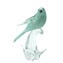 Türkisfarbener Vogel mit Gold - Glas-Skulptur - Original Murano-Glas OMG