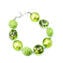Parure marlen - Perle con foglia argento -  Verde - Vetro di Murano