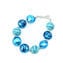 Parure marlen - Perle con foglia argento -  Turchese - Vetro di Murano