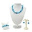 Parure marlen - Perle con foglia argento -  Turchese - Vetro di Murano