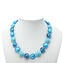 Parure marlen - Perle con foglia argento -  Turchese - Vetro di Murano