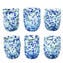 Set di 6 Bicchieri Blu - Arlecchino - Vetro di Murano Originale OMG