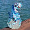 Hellblauer Oktopus auf Glassockel - Original Murano Glass OMG