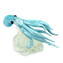 Hellblauer Oktopus auf Glaswelle - Original Murano Glas OMG
