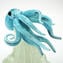 Hellblauer Oktopus auf Glaswelle - Original Murano Glas OMG