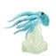 Hellblauer Oktopus auf Glaswelle - Original Murano Glas OMG