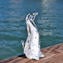 Pinguino figurina - Bianco sommersi - Vetro di Murano