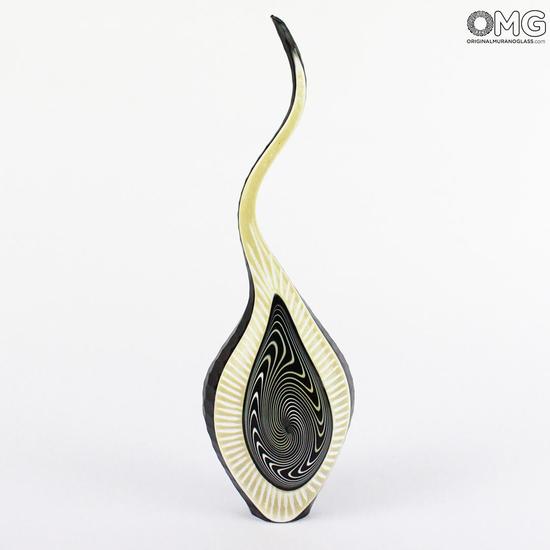glass vase tribal afro cold engraving original murano glass omg