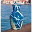 Vaso Meridiano - Celeste + Argento - Vetro di Murano Soffiato