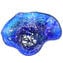 Centrotavola Blu con argento  - Vetro Soffiato 