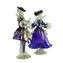 زوجان من التماثيل الفينيسية جولدوني زرقاء - ذهبية 24 قيراطًا من زجاج مورانو الأصلي