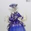 커플 Goldoni Venetian Figurines 블루 - 골드 24K 오리지널 Murano Glass