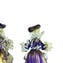 زوجان من التماثيل الفينيسية جولدوني زرقاء - ذهبية 24 قيراطًا من زجاج مورانو الأصلي