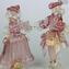 커플 Goldoni 조각 핑크-Venetian Figurines Lady and Rider gold 24kt