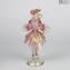 Escultura pareja Goldoni rosa - Figuritas venecianas Dama y jinete oro 24kt