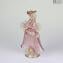 커플 Goldoni 조각 핑크-Venetian Figurines Lady and Rider gold 24kt