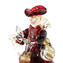 Couple Goldoni sculpture red Old Venetian Lady and Rider - gold 24kt decoration