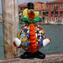 Clown Fett geblasen Original Murano Glas OMG