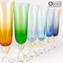 Set of 6 Champagne Flute Drinking glasses Mix colors