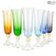 Set of 6 Champagne Flute Drinking glasses Mix colors